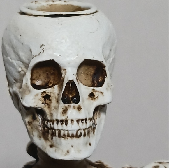 Martha Stewart Halloween Skull Gothic Candelabra 3 Arm Taper Candle Holder - Picture 7 of 15